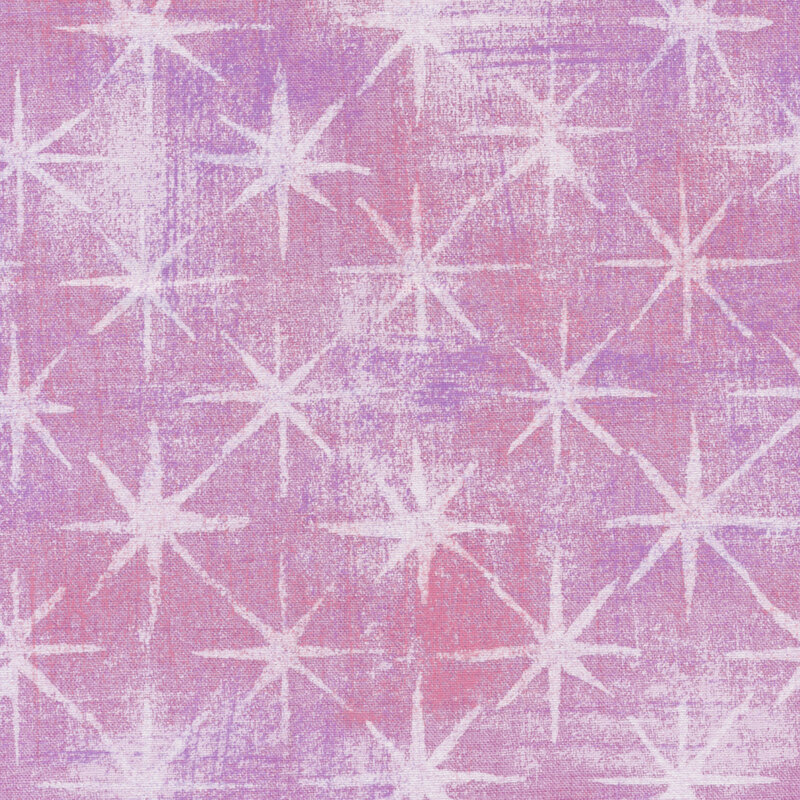 Purple grunge texture fabric with white stars | Shabby Fabrics