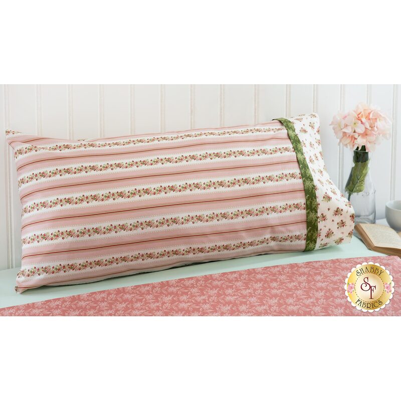 The beautiful Sensibility Magic Pillowcase displayed on a beautiful bed | Shabby Fabrics