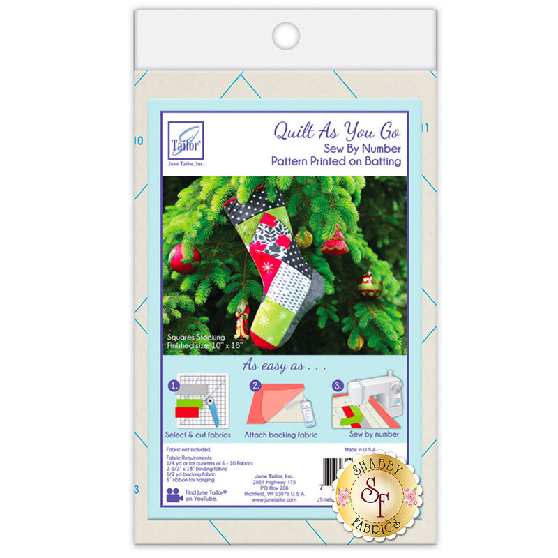 Quilt As You Go Holiday Stocking Pre-Printed Batting from June Tailor