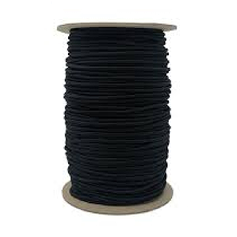 Black Round Elastic - 1/8in x 4yds | Shabby Fabrics