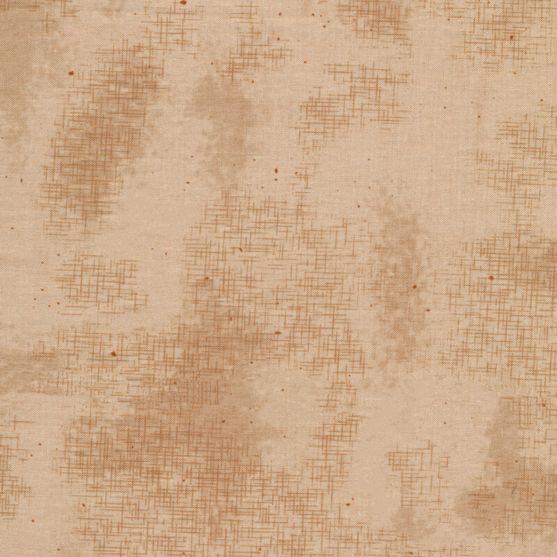 A basic light brown tonal fabric with crosshatching and mottling