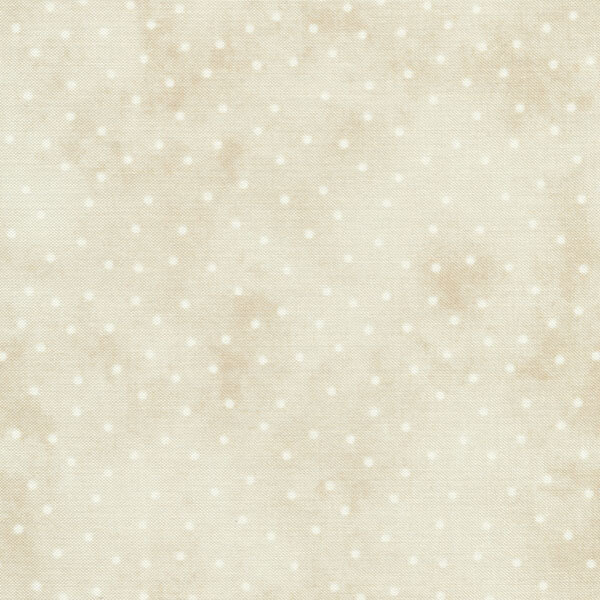 Fabric features tonal cream scattered pin dots on mottled cream | Shabby Fabrics