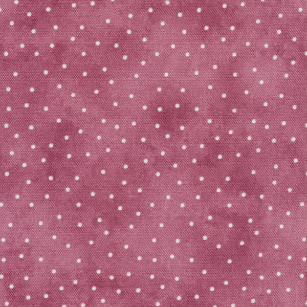 Fabric features cream scattered pin dots on mottled mulberry background | Shabby Fabrics