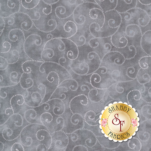 Tonal gray fabric with swirls | Shabby Fabrics 