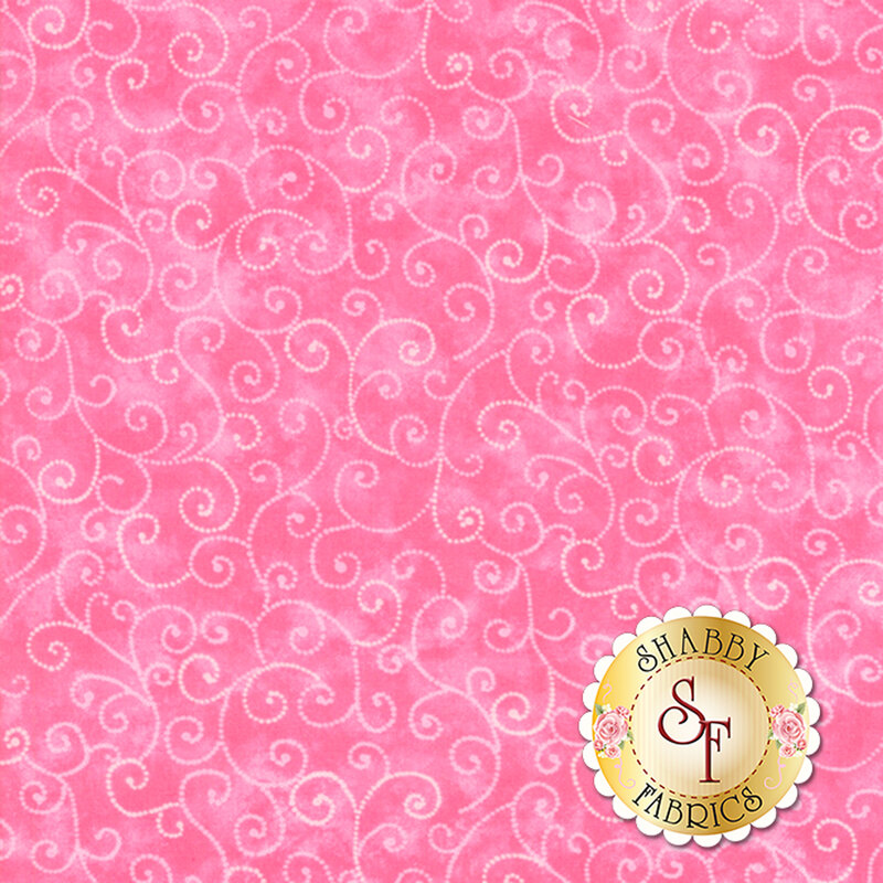 Tonal pink fabric with swirls | Shabby Fabrics