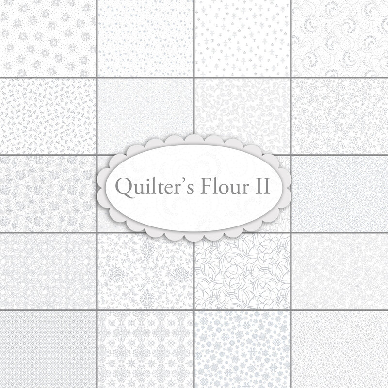 Collage of fabrics included in Quilters Flour II collection | Shabby Fabrics