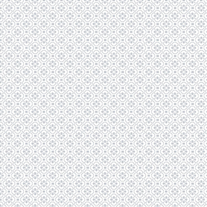 Small tiled flowers all over white | Shabby Fabrics