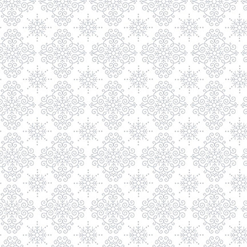 Geometric tile design on white | Shabby Fabrics