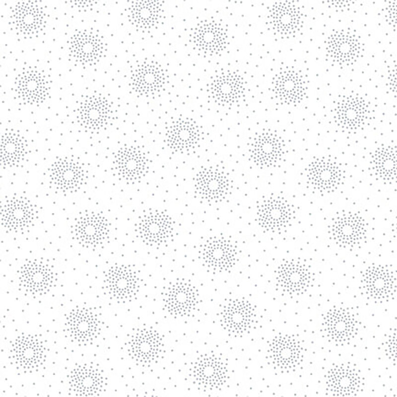 Dots and dot clusters all over white | Shabby Fabrics