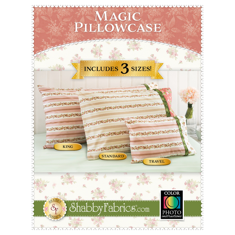 The front of the Magic Pillowcase Pattern showing the finished pillowcases | Shabby Fabrics