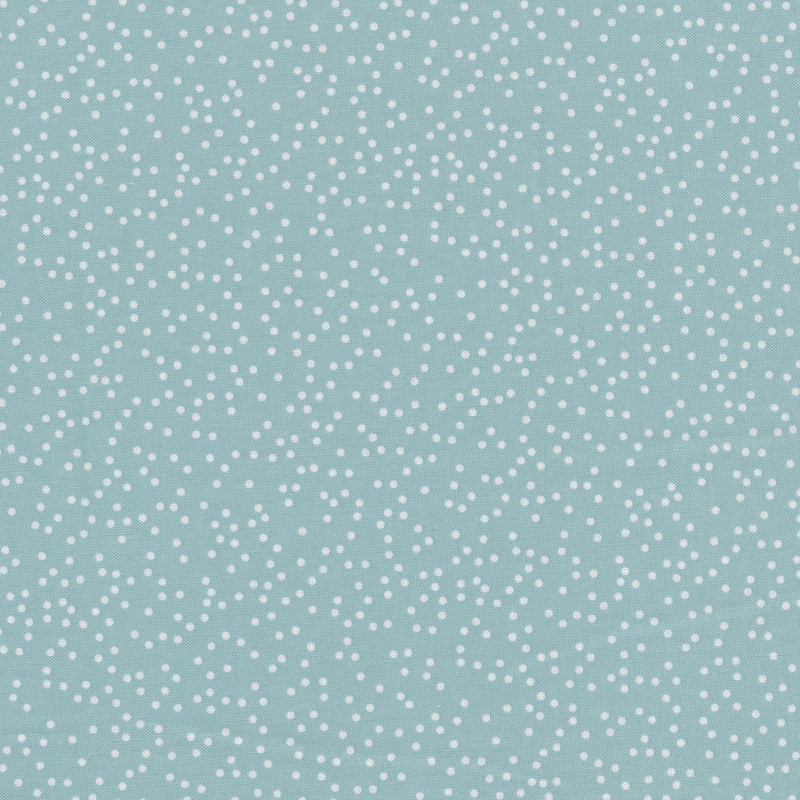 Fabric features cream pin dot design on light blue | Shabby Fabrics