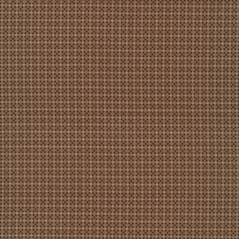 Tonal small plaid design with dots on grey | Shabby Fabrics