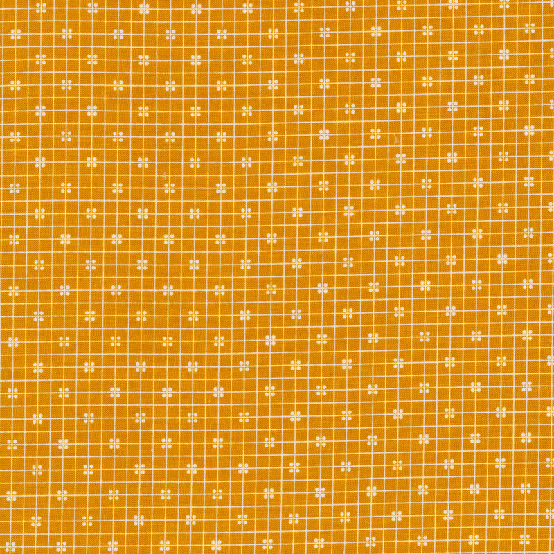 White square outlines all over a yellow background | Shabby Fabrics