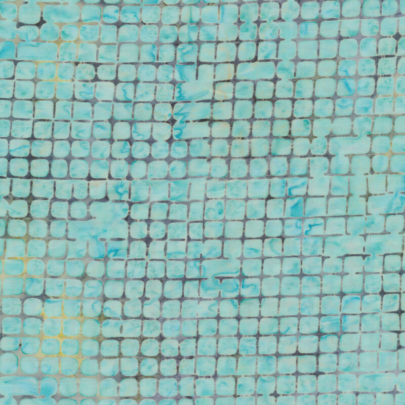 Geometric aqua batik | Shabby Fabrics