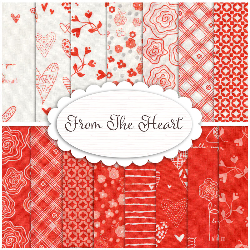 Collage of fabrics in the From the Heart collection | Shabby Fabrics
