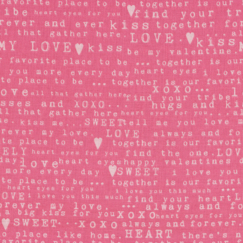 White words on pink | Shabby Fabrics