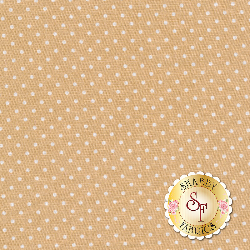 Tan with white dots | Shabby Fabrics 