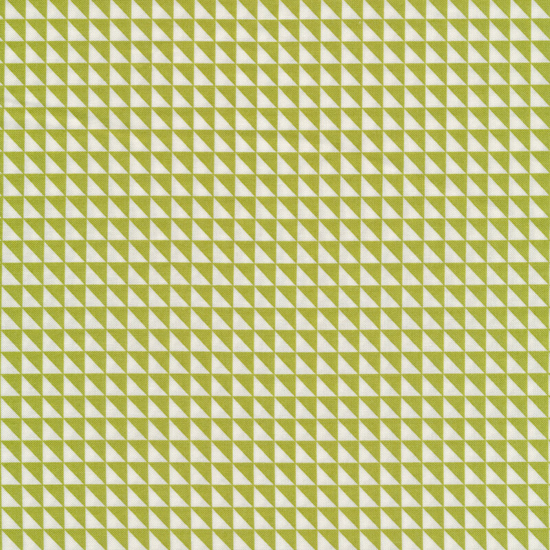 Green geometric checker print | Shabby Fabrics
