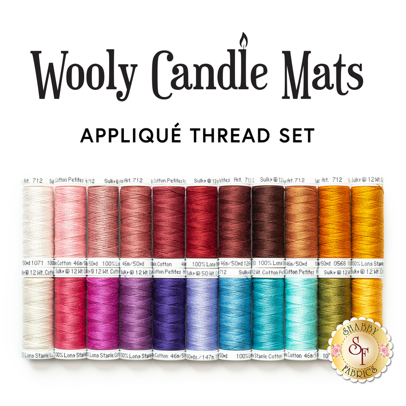 22pc Wooly Candle Mat Club Applique Thread Set | Shabby Fabrics