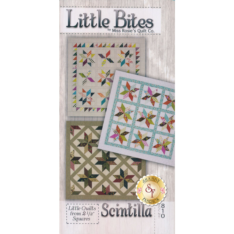 The front of the Little Bites - Scintilla Pattern showing the three different quilt options