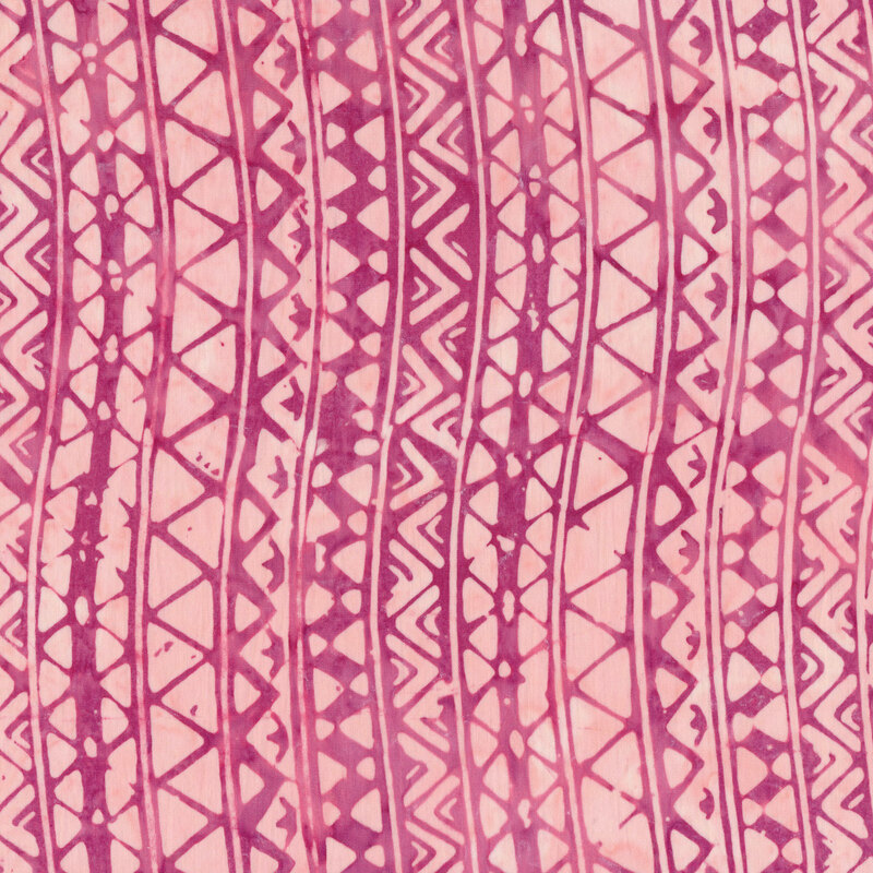 Tonal magenta geometric stripes | Shabby Fabrics