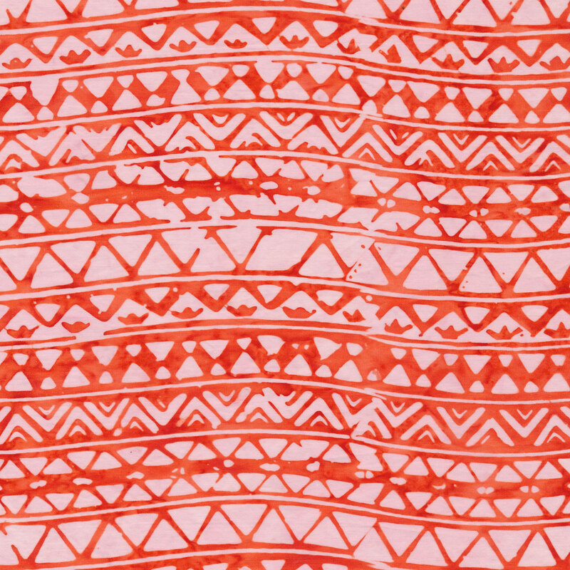 Tonal coral geometric stripes | Shabby Fabrics