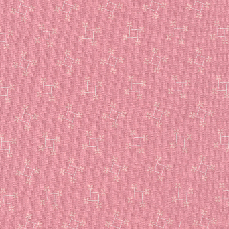 White pinwheel print on pink | Shabby Fabrics