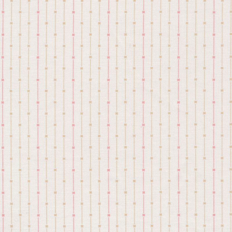 Red and Tan stripes on cream | Shabby Fabrics