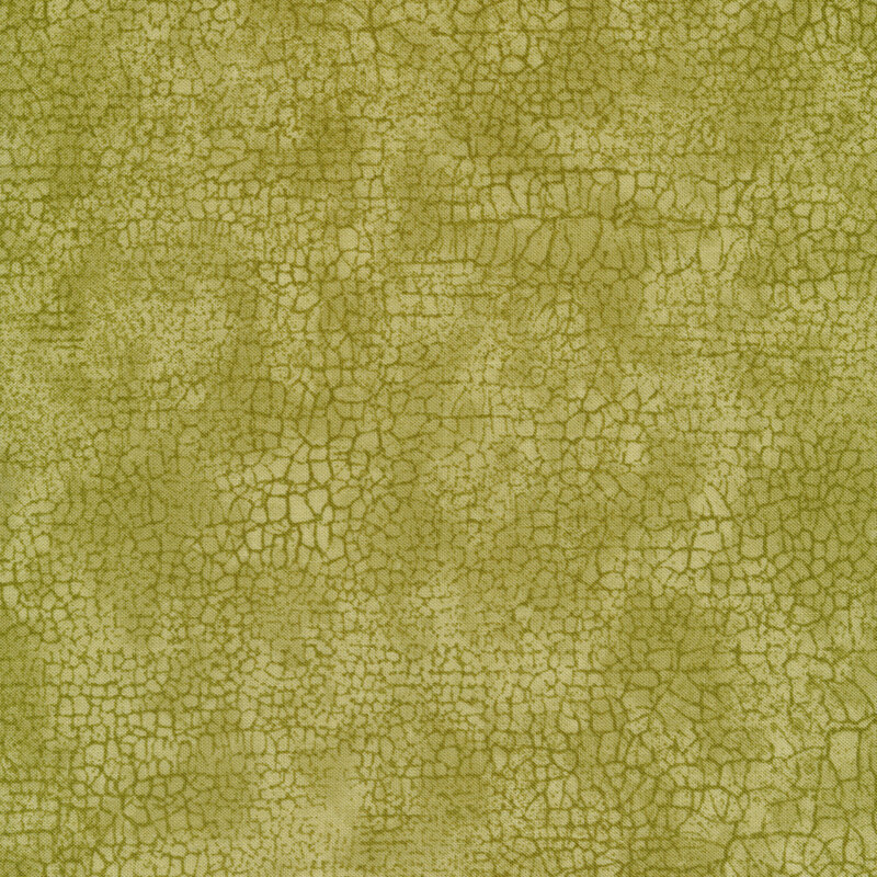 Mottled tonal olive green fabric features crackle texture design | Shabby Fabrics