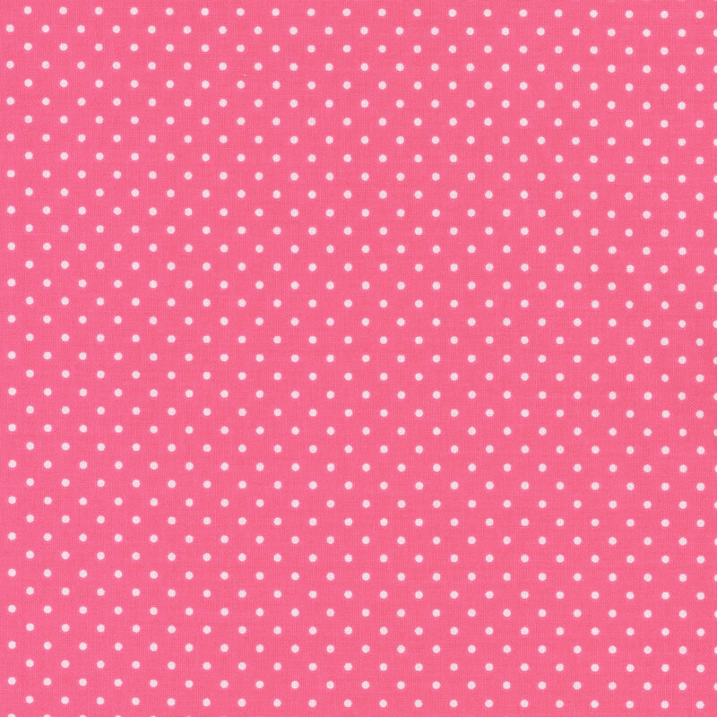 Small white polka dots on a hot pink background