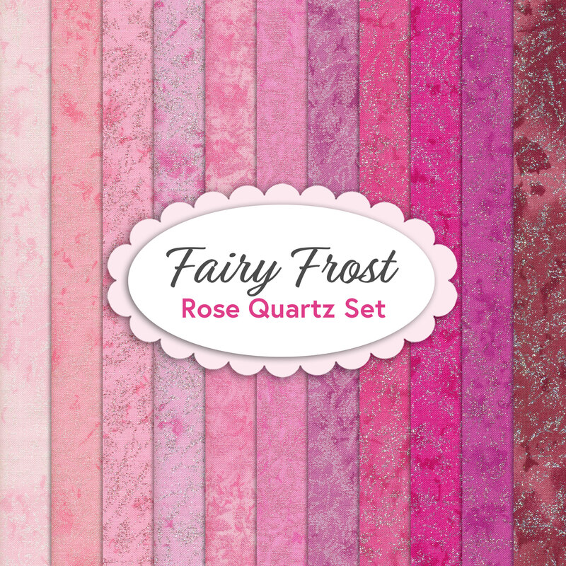 A collage of a Fairy Frost 11 FQ Set - Rose Quartz