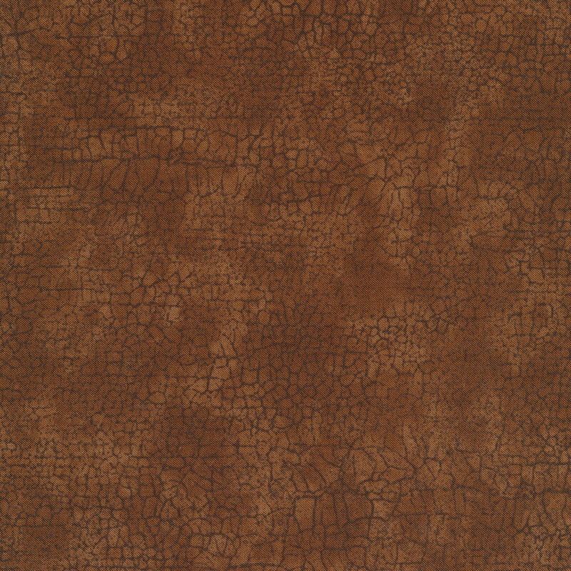 Mottled tonal dark brown fabric features crackle texture design | Shabby Fabrics