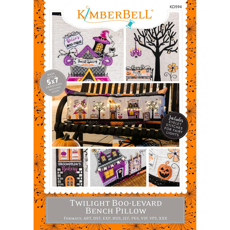 The front of the Twilight Boo-Levard Machine Embroidery pattern by KimberBell Designs