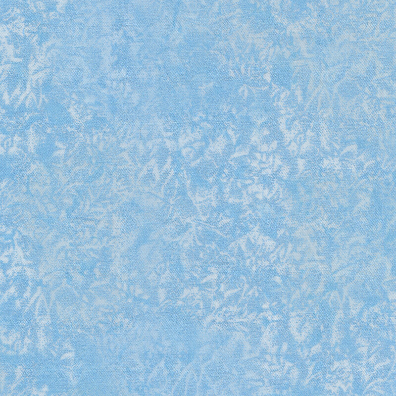 Tonal light blue fabric features mottled design with metallic frost accents | Shabby Fabrics