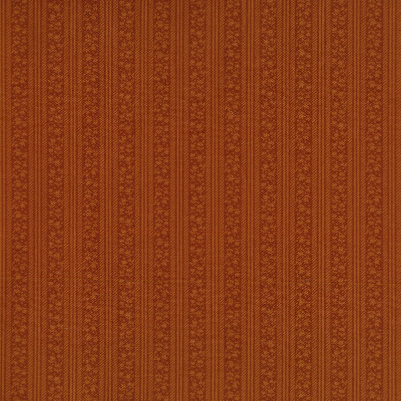 Fabric features tonal dark orange illustrated tulips and stripes | Shabby Fabrics
