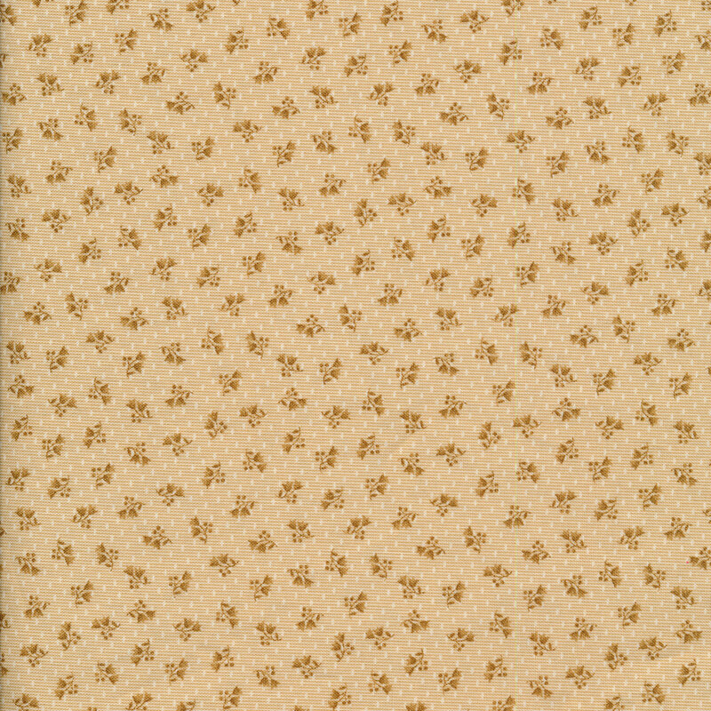 Fabrics features tan background with cream dots and tonal mini floral print | Shabby Fabrics