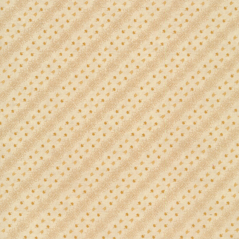 Fabric features ivory tonal mini floral print with oval diagonal striping | Shabby Fabrics