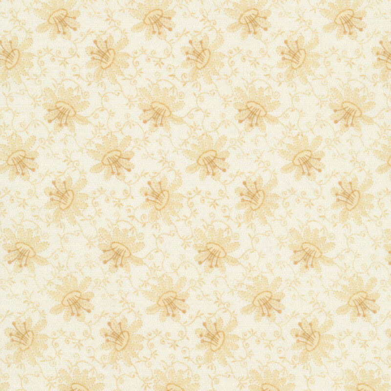 Cream tonal floral print | Shabby Fabrics