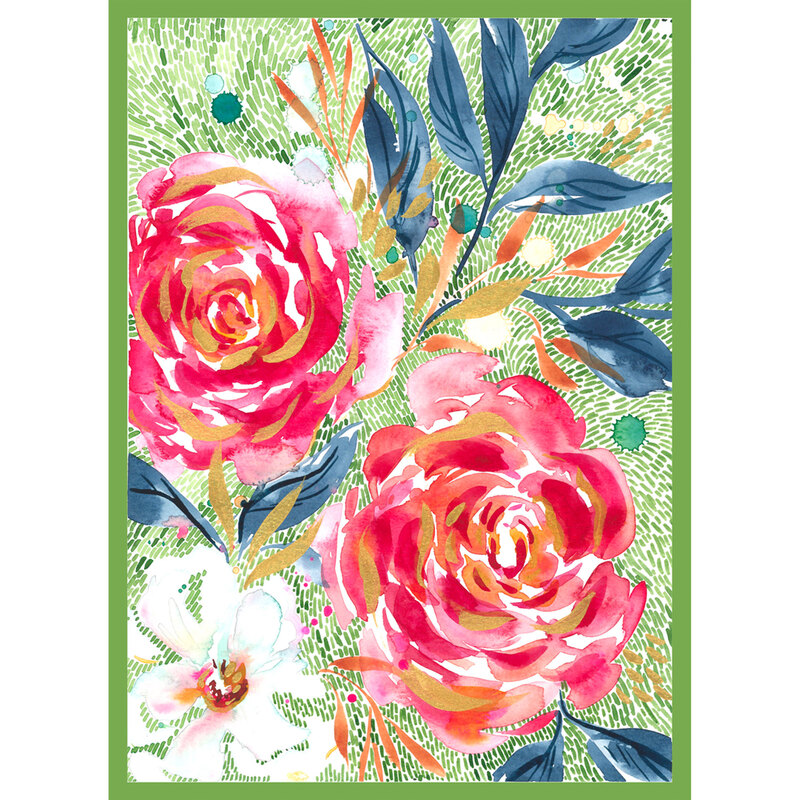 A beautiful digitally printed floral panel | Shabby Fabrics