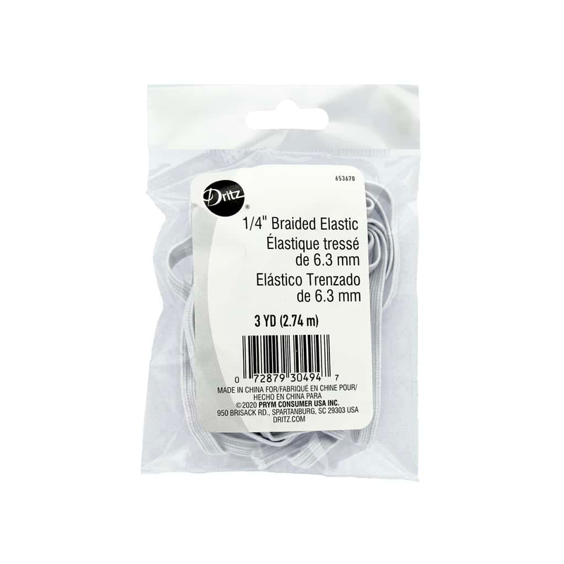 Dritz Braided Elastic - White - 1/4