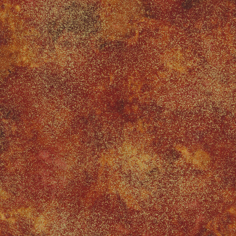 Mottled rust orange fabric features metallic shimmer | Shabby Fabrics