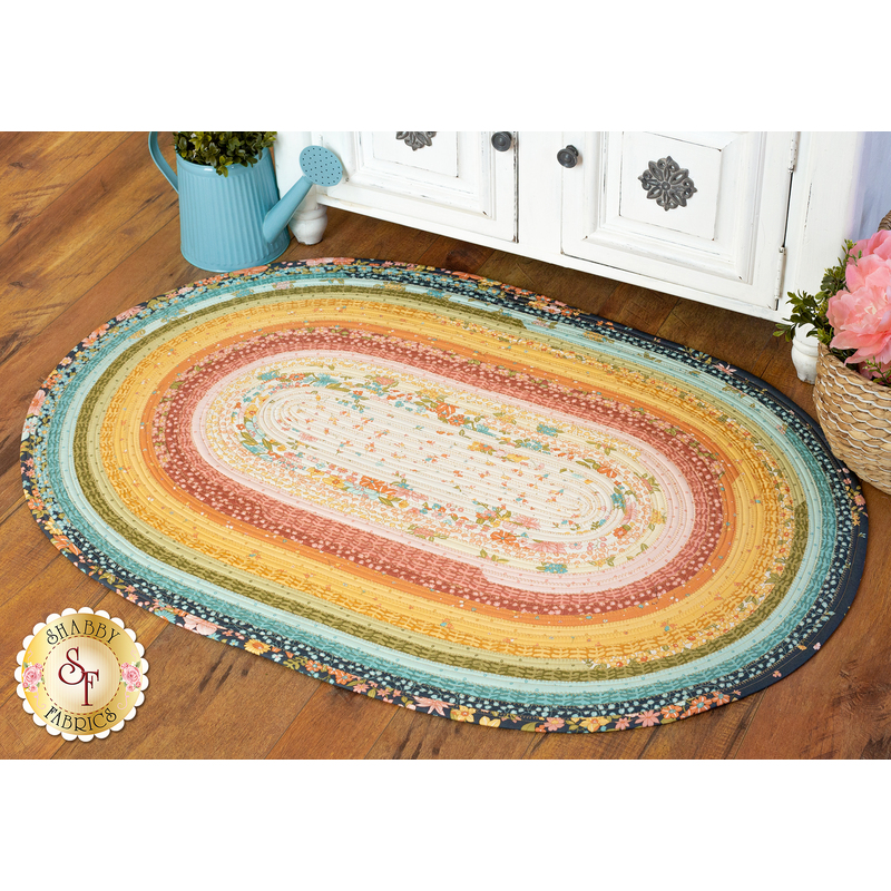 The beautiful Sunlit Blooms Jelly Roll Rug | Shabby Fabrics