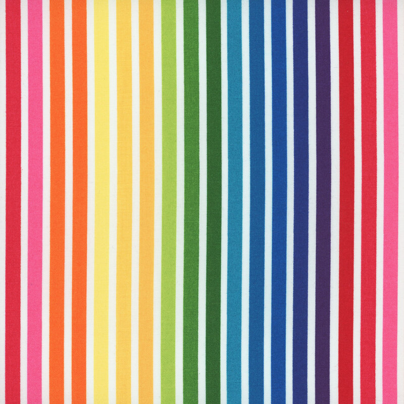 Rainbow stripes on a white background