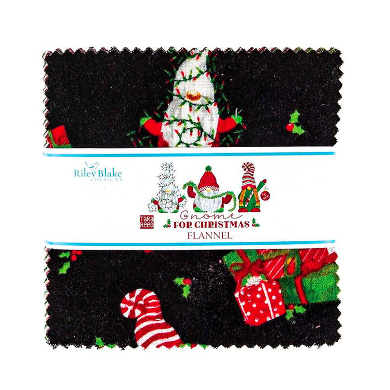 Collage of fabrics in the Gnome for Christmas collection | Shabby Fabrics