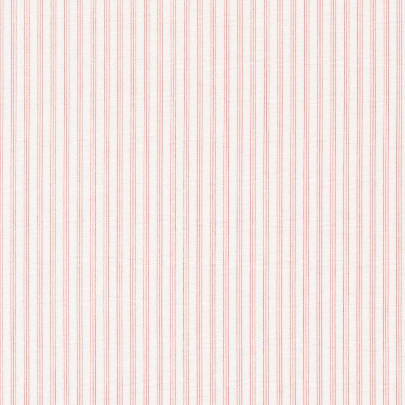 Light red stripes on a white background | Shabby Fabrics