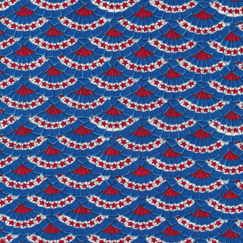 Rows of red, white, and blue bunting | Shabby Fabrics