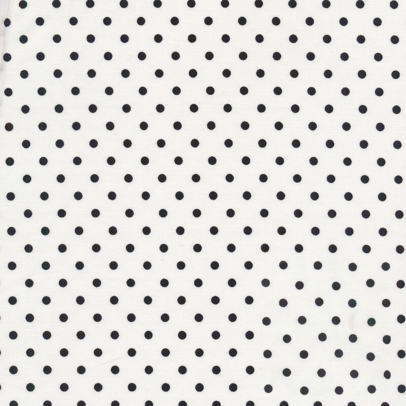 Black polka dots on white | Shabby Fabrics