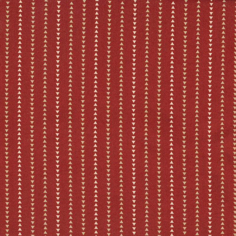 Striped cream triangle columns on a red background