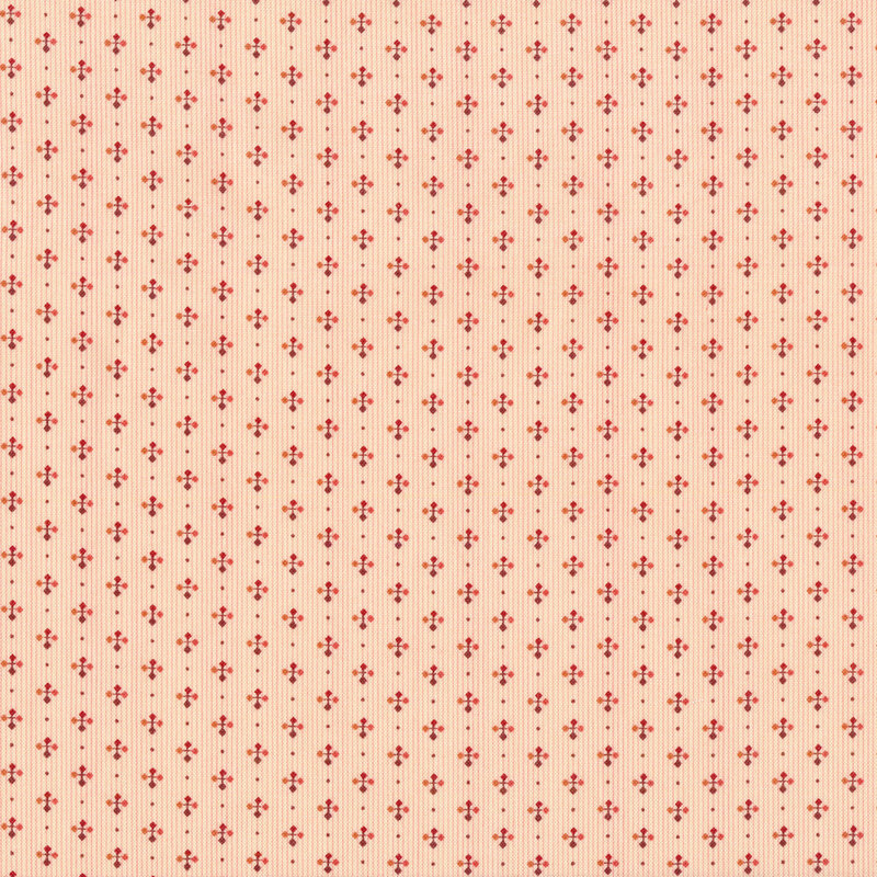Stripes of dots and crossed arrows on a light pink background