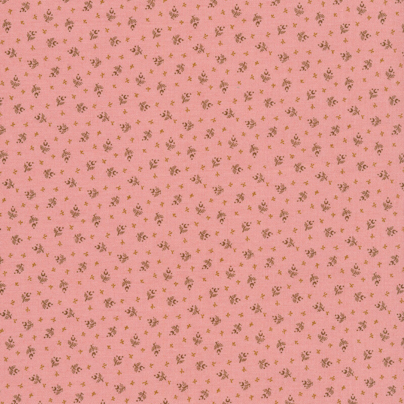 Tiny ditsy flowers on a pink background